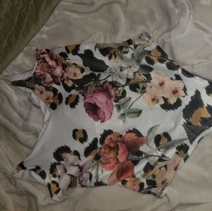 Floral print tank bodysuit
